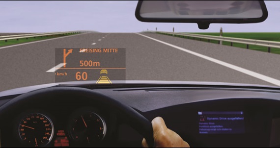 BMW heads up driving digital image